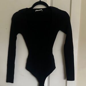Abercrombie & Fitch Black Long Sleeve Bodysuit